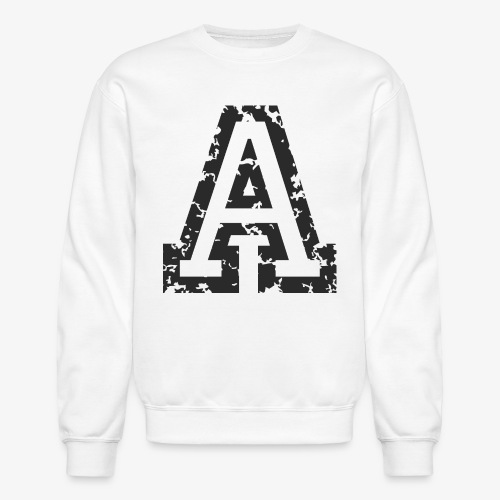 Letter A (Distressed) Black/White - Unisex Crewneck Sweatshirt