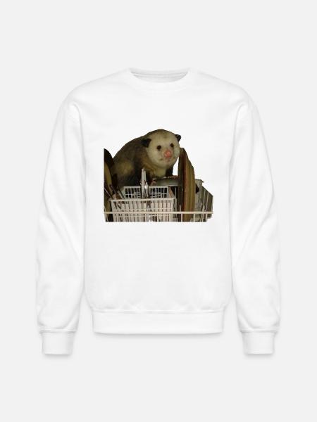 Dishwasher Possum, Funny, Opossum - Unisex Crewneck Sweatshirt - white