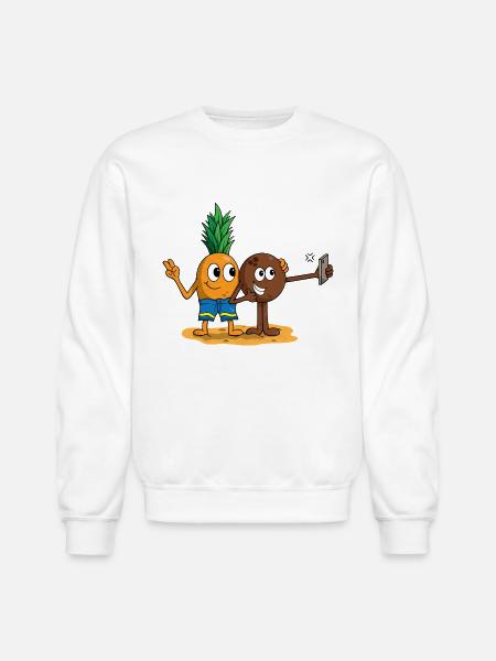 Pineapple And Coconut Selfie - Unisex Crewneck Sweatshirt - white