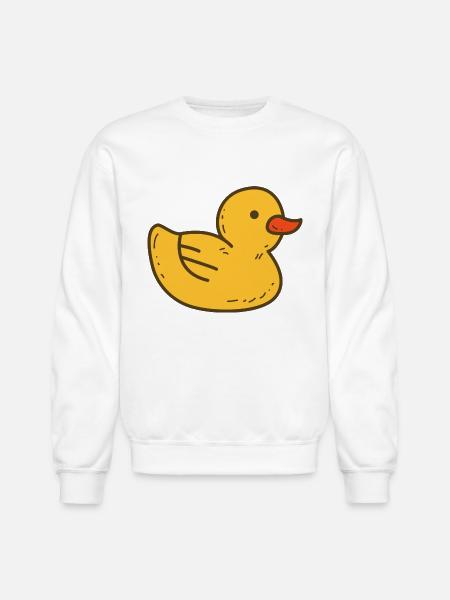 Illustrated Yellow Rubber Ducky - Unisex Crewneck Sweatshirt - white