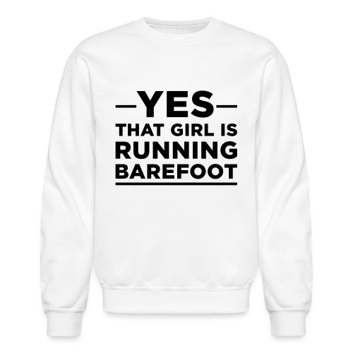 Barefoot Runner Girl - Unisex Crewneck Sweatshirt