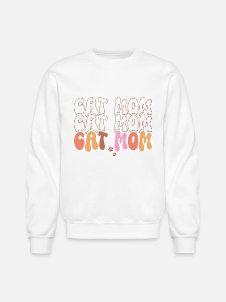 Cat Mom - Unisex Crewneck Sweatshirt - white