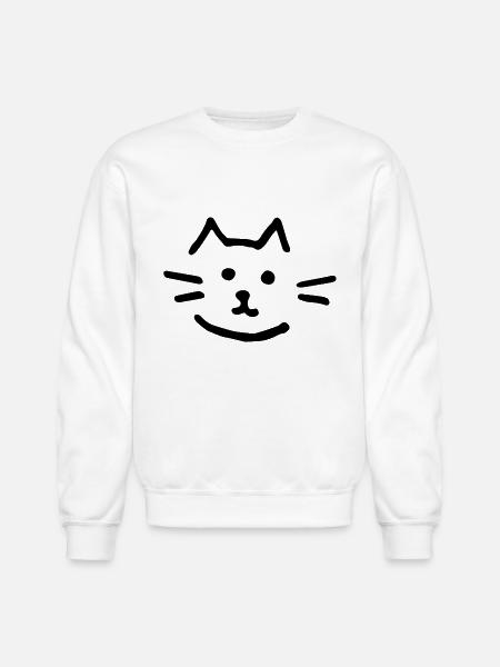 cat face - Unisex Crewneck Sweatshirt - white