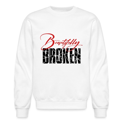 Beautifully Broken - Red & Black print - Unisex Crewneck Sweatshirt