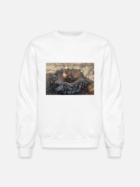 Quartzsite Un-Lit Campfire - Unisex Crewneck Sweatshirt - white