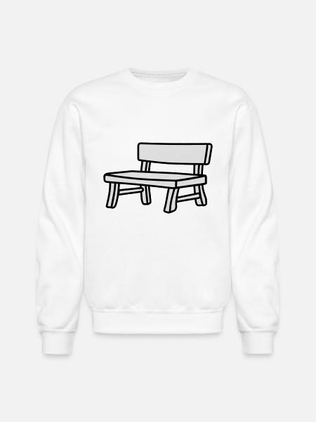 bench lineart - Unisex Crewneck Sweatshirt - white