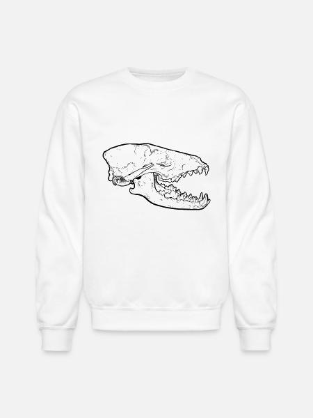 Dog Skull - Unisex Crewneck Sweatshirt - white