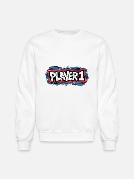 PLAYER 1 1 2x - Unisex Crewneck Sweatshirt - white