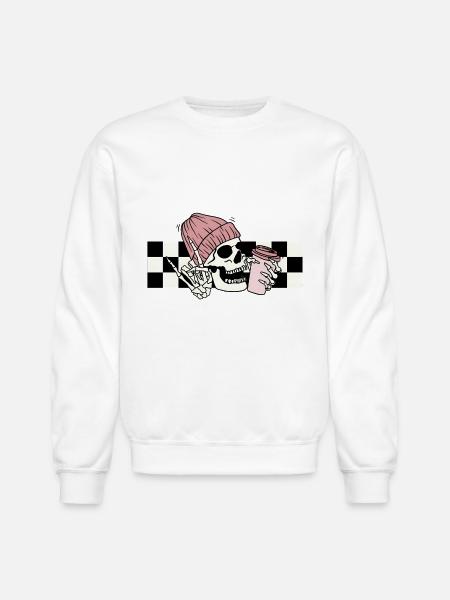 eleton Peace Sign Coffee - Unisex Crewneck Sweatshirt - white