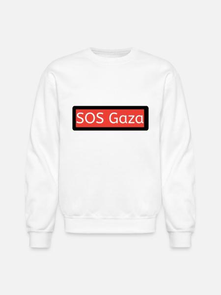 SOS Gaza - Unisex Crewneck Sweatshirt - white