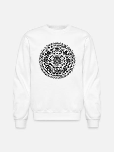 Mandala black and white - Unisex Crewneck Sweatshirt - white