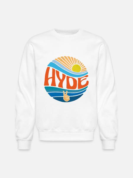 Hyde Shirt Vintage Sunset Hyde Groovy Tie Dye - Unisex Crewneck Sweatshirt - white