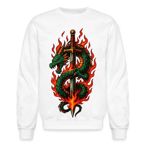 Flaming Dragon Sword Warrior Shirt - Unisex Crewneck Sweatshirt