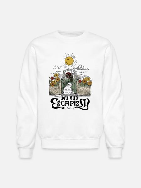 SmileyWorld Blooming Garden With Smiling Sun - Unisex Crewneck Sweatshirt - white
