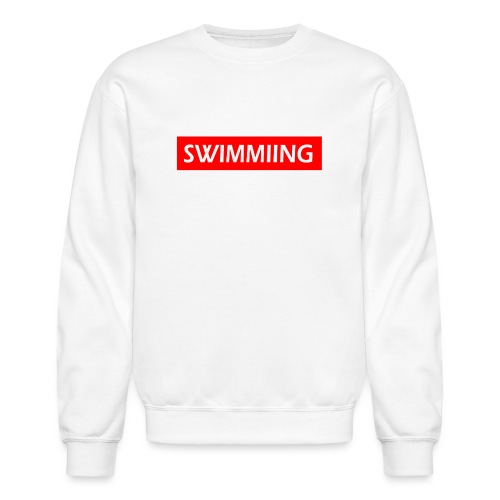 Swimming (Red & White) - Unisex Crewneck Sweatshirt