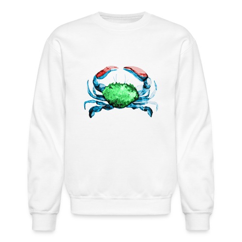Red, Blue, and Green Crab Watercolor Painting - Unisex Crewneck Sweatshirt