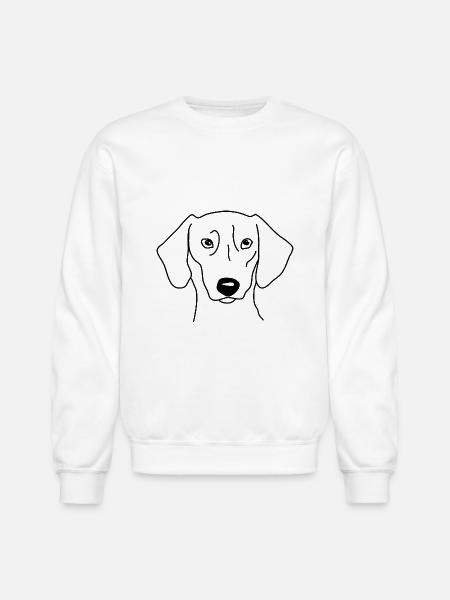 Dachshund Black - Unisex Crewneck Sweatshirt - white
