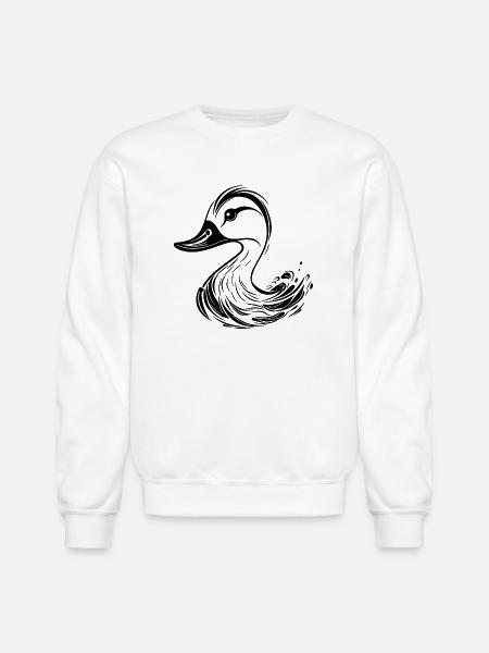 Cute Tattoo Style Duck - Unisex Crewneck Sweatshirt - white