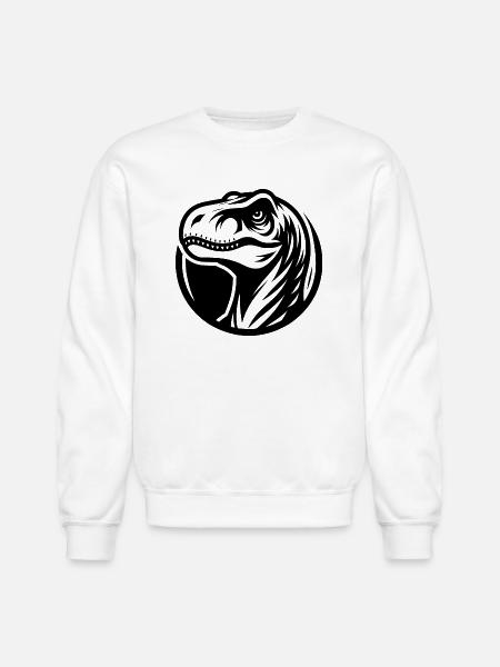 Grinning Raptor Logo Style - Unisex Crewneck Sweatshirt - white