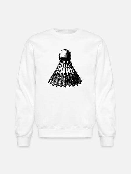 Badminton Ball Tattoo Style - Unisex Crewneck Sweatshirt - white