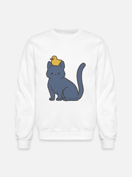 Big Kitty Lil Ducky - Unisex Crewneck Sweatshirt - white