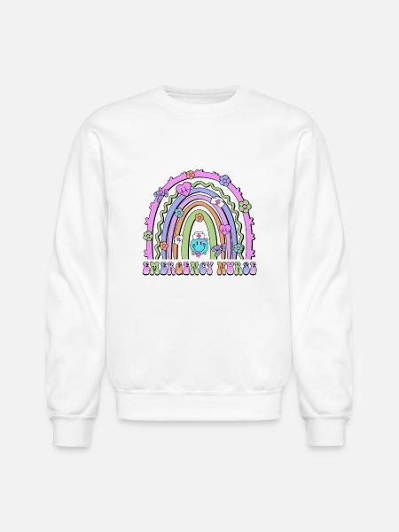 Emergency Nurse rainbow - Unisex Crewneck Sweatshirt - white