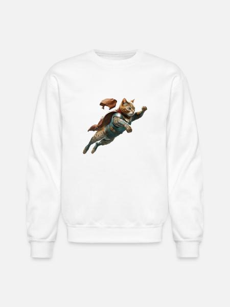 marvel cat flying - Unisex Crewneck Sweatshirt - white