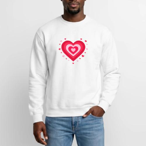 Layered Red & Pink Heart – Cute Valentine Love - Unisex Crewneck Sweatshirt