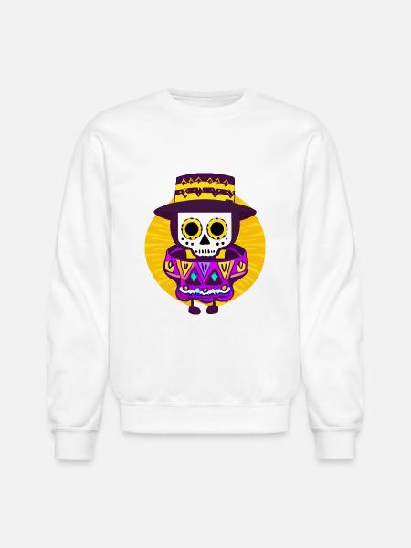 Mexican Skeleton - Unisex Crewneck Sweatshirt - white