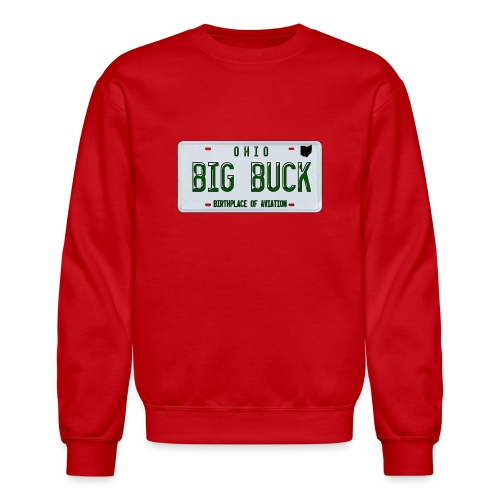 Ohio License Plate Big Buck Camo - Unisex Crewneck Sweatshirt
