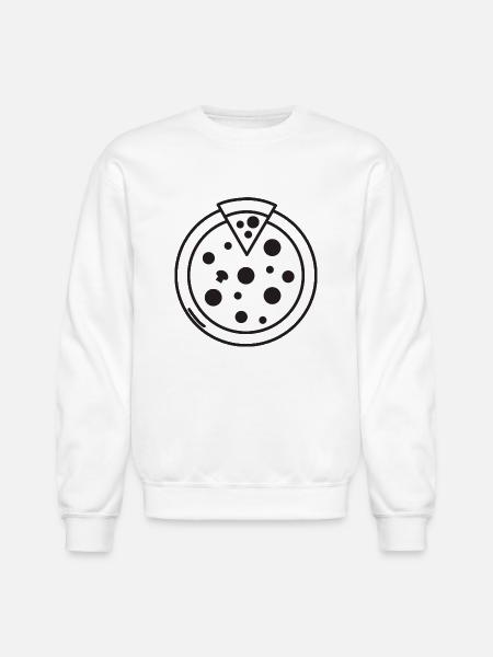 Cute Yummy Whole Pizza - Unisex Crewneck Sweatshirt - white