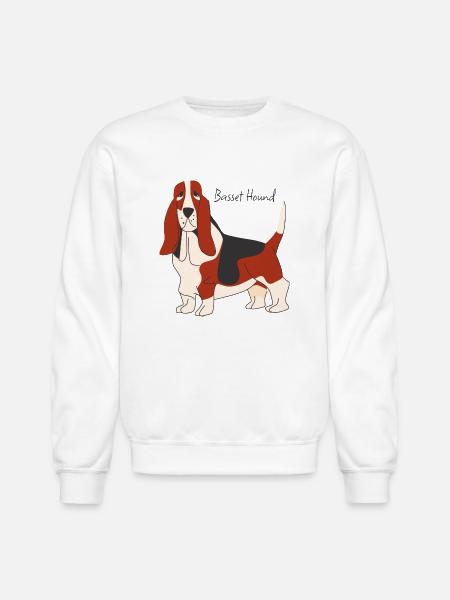 Basset Hound - Unisex Crewneck Sweatshirt - white