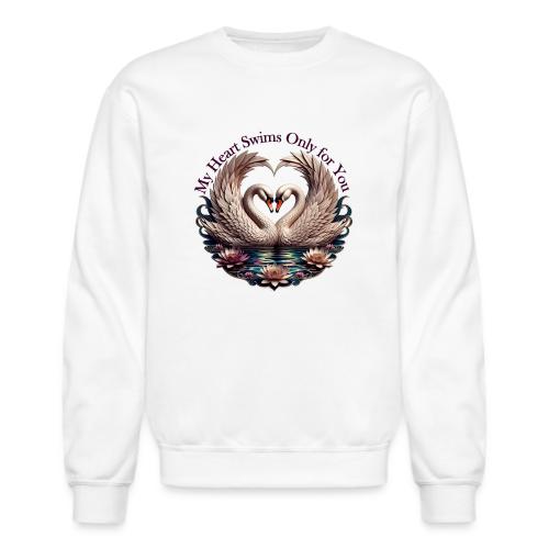 My Heart Swims Only for You Swan Heart T-Shirt - Unisex Crewneck Sweatshirt