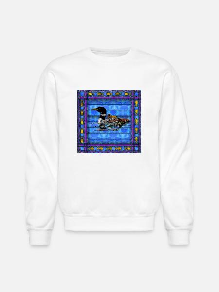 LOON QUILT - Unisex Crewneck Sweatshirt - white
