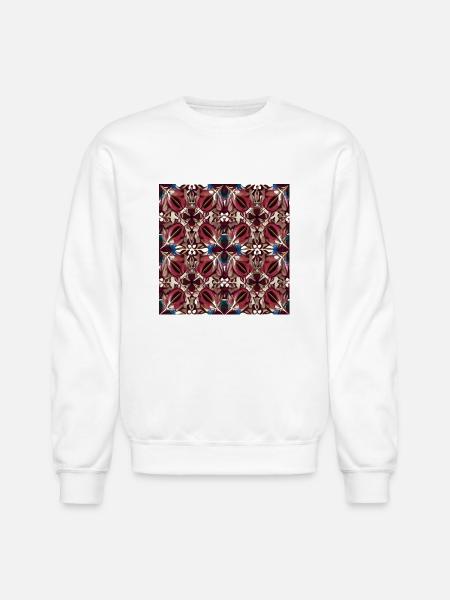 Burgundy blue ornament - Unisex Crewneck Sweatshirt - white