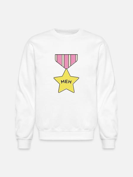Meh - Unisex Crewneck Sweatshirt - white