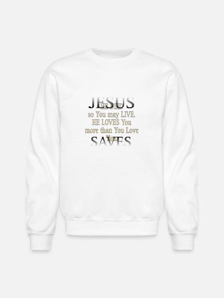 Jesus saves - Unisex Crewneck Sweatshirt - white