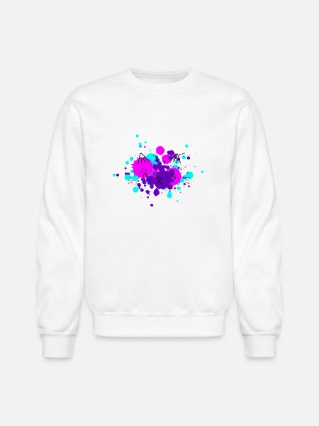 Cat face in paint - Unisex Crewneck Sweatshirt - white