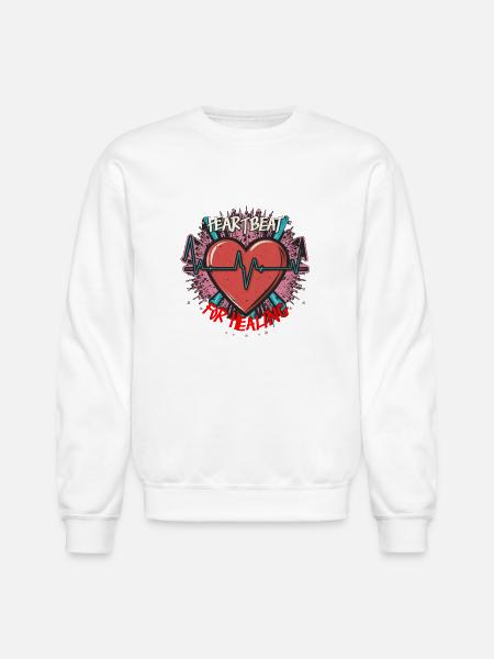 Heartbeat for Healing - Unisex Crewneck Sweatshirt - white