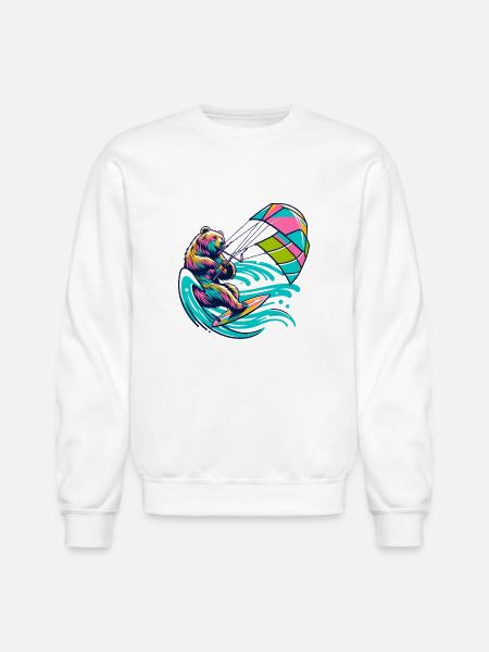 Kite Bear - Unisex Crewneck Sweatshirt - white