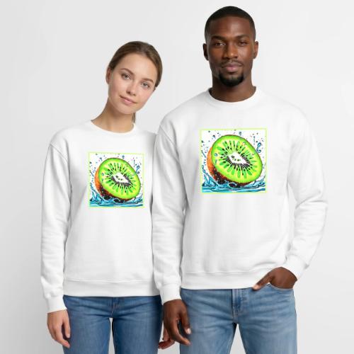 Kiwi Splash of Freshness - Unisex Crewneck Sweatshirt