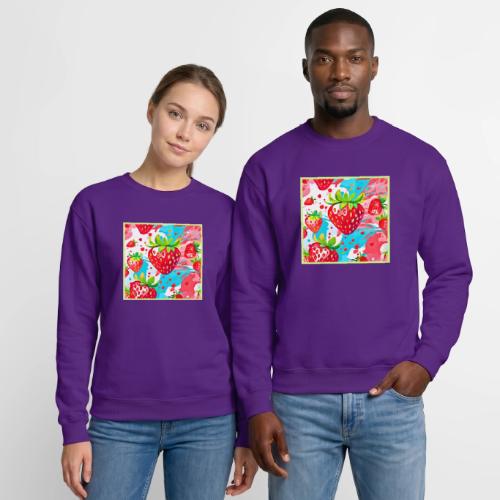 Strawberry Splash Pattern - Unisex Crewneck Sweatshirt