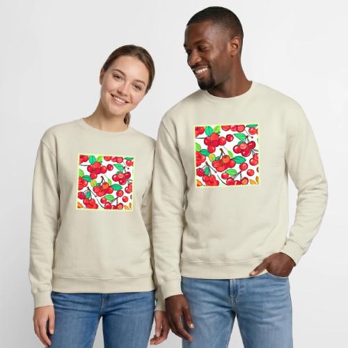 Cherry Pattern Design - Unisex Crewneck Sweatshirt