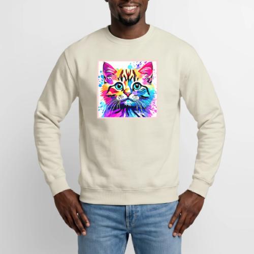 Vivid Kitty Vibes Design - Unisex Crewneck Sweatshirt