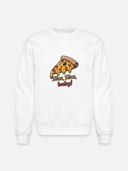 Slice Slice Baby - Unisex Crewneck Sweatshirt - white