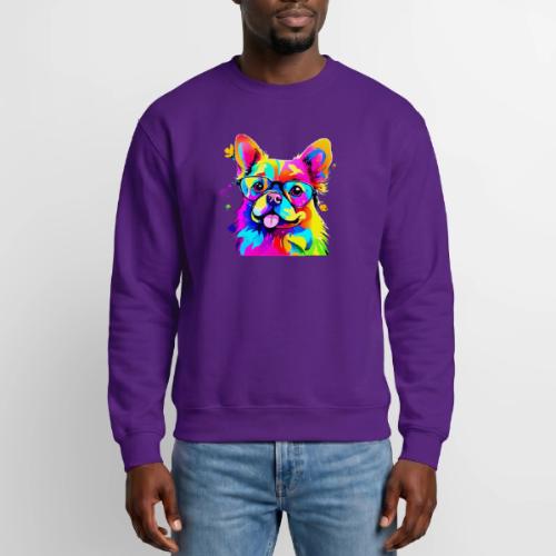 Vibrant Pup: Abstract Dog Art - Unisex Crewneck Sweatshirt