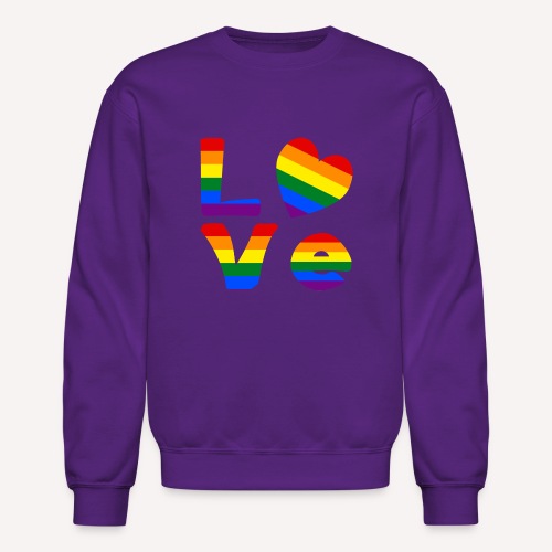 Gay Pride Rainbow LOVE - Unisex Crewneck Sweatshirt
