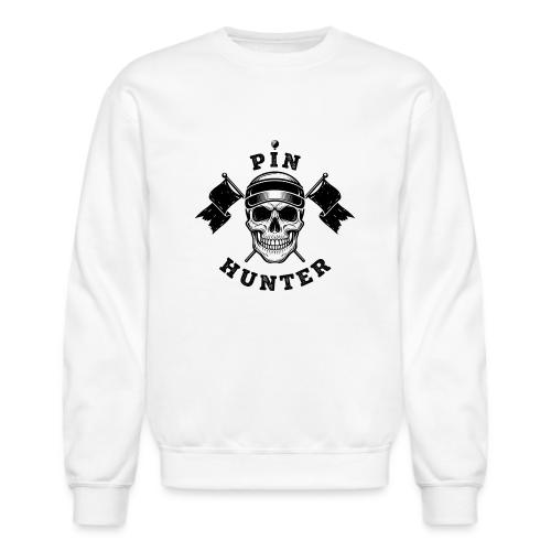 PIN HUNTER - Pro Golf Gift Tee - Skull & Flag - Unisex Crewneck Sweatshirt
