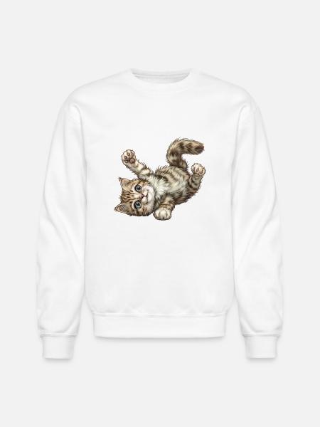 Funny Cat - Unisex Crewneck Sweatshirt - white