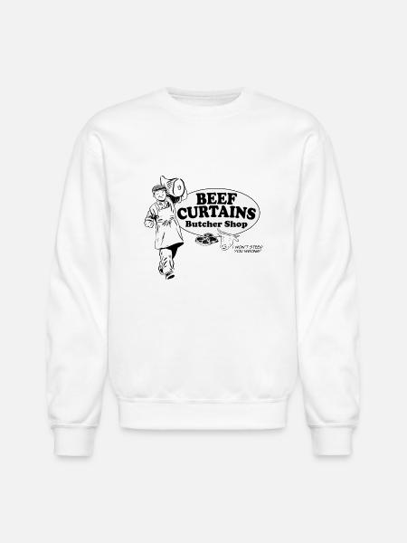 Beef Curtains Butcher Shop - Unisex Crewneck Sweatshirt - white
